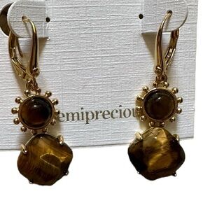Talbots Gold and Brown Statement Earrings